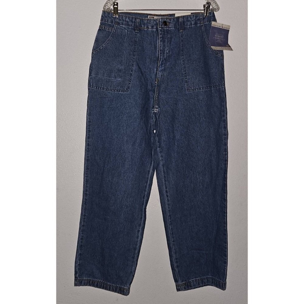 NWT Faded Glory Blue Jeans Size 8 No Waist Modern Style Looser Fit Medium Stone